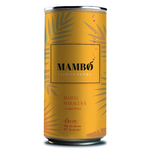 MAMBO, Cóctel de vino en Lata Sabor Mango Maracuyá