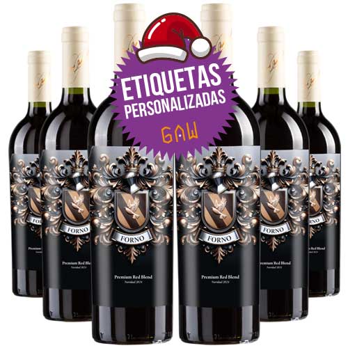 Vino tinto Six Pack Reserva con etiquetas personalizadas